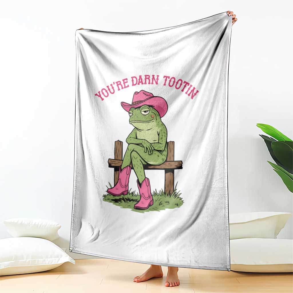 You're Darn Tootin Throw Blanket Funny Cowgirl Frog Sarcastic Meme