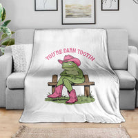 You're Darn Tootin Throw Blanket Funny Cowgirl Frog Sarcastic Meme