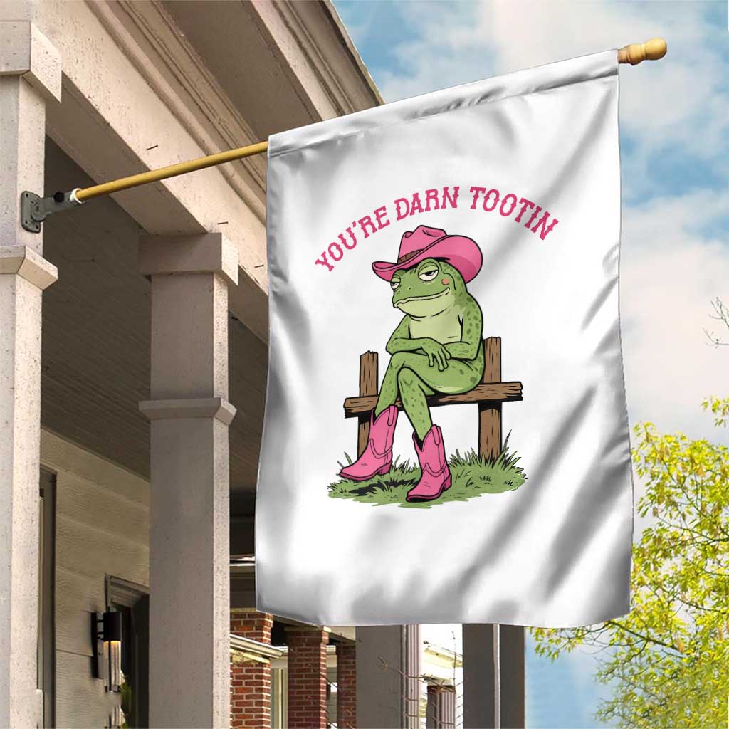 You're Darn Tootin Garden Flag Funny Cowgirl Frog Sarcastic Meme