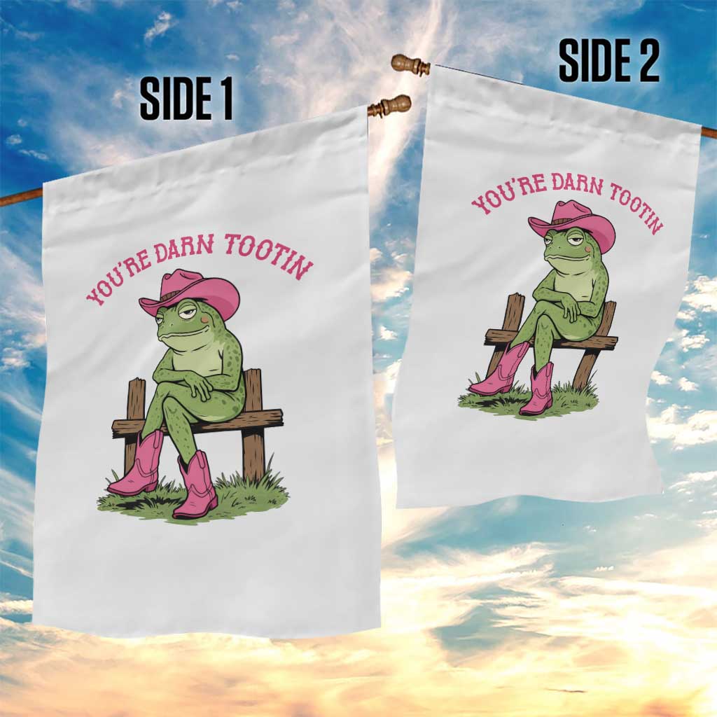 You're Darn Tootin Garden Flag Funny Cowgirl Frog Sarcastic Meme