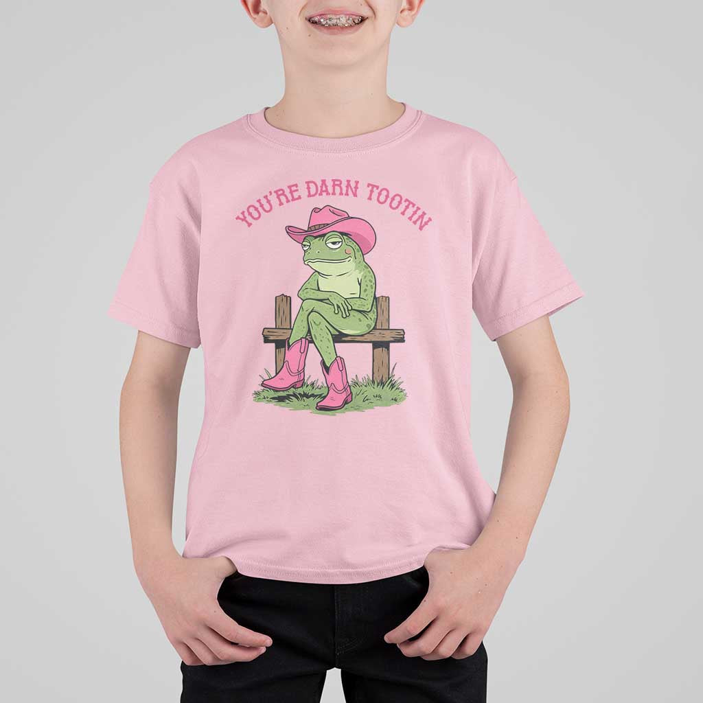 You're Darn Tootin T Shirt For Kid Funny Cowgirl Frog Sarcastic Meme