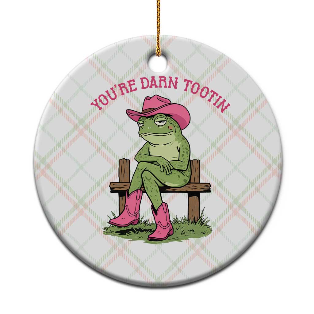 You're Darn Tootin Ceramic Ornament Funny Cowgirl Frog Sarcastic Meme