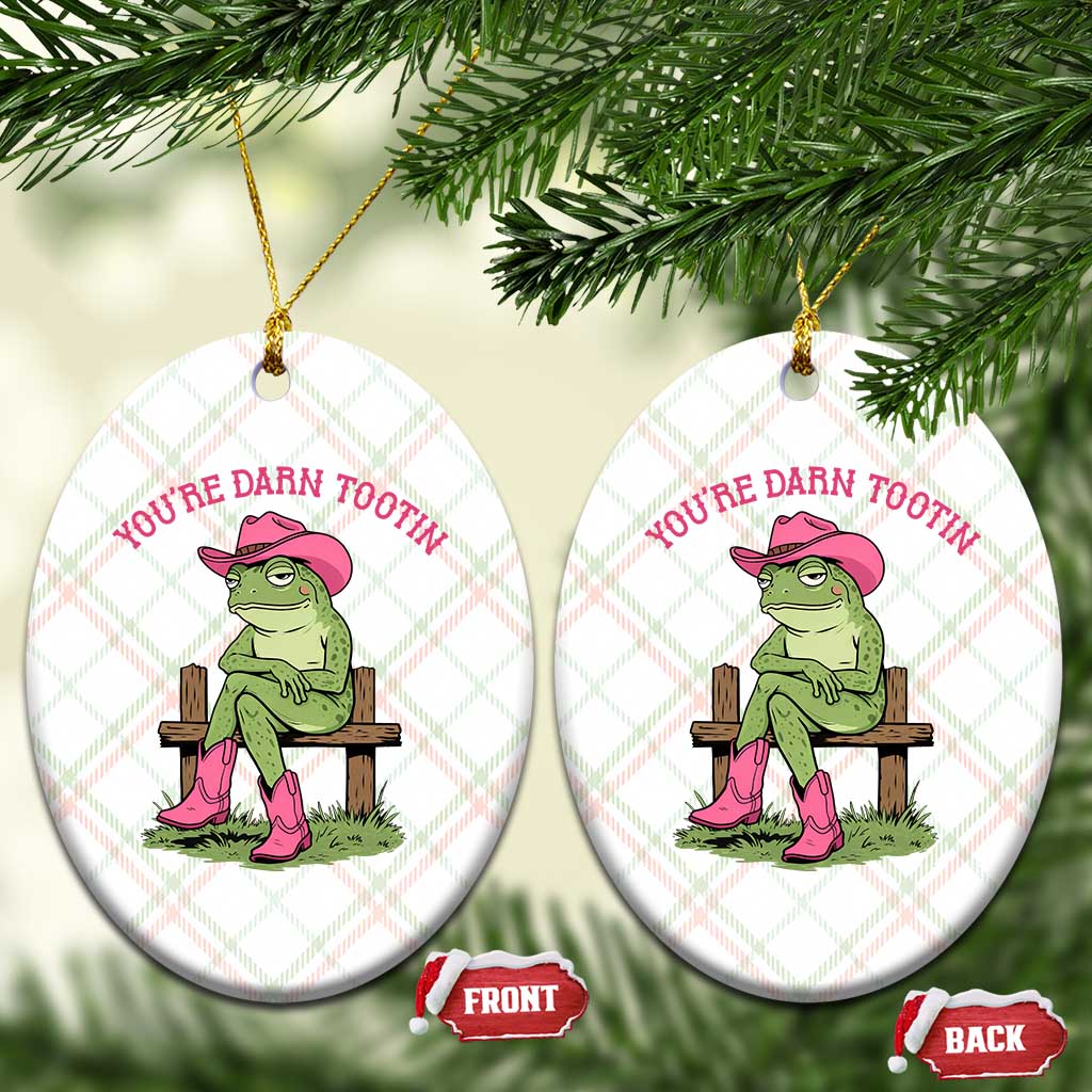 You're Darn Tootin Ceramic Ornament Funny Cowgirl Frog Sarcastic Meme