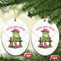 You're Darn Tootin Ceramic Ornament Funny Cowgirl Frog Sarcastic Meme