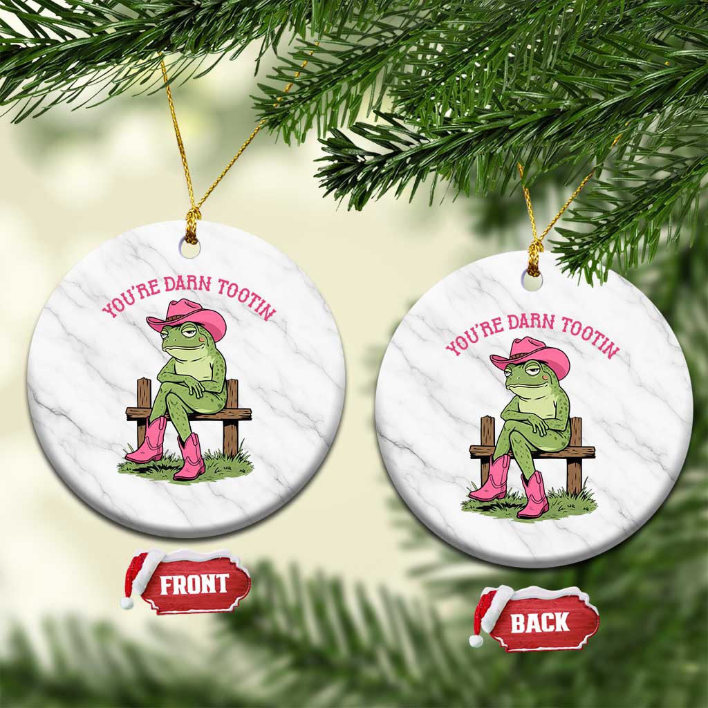 You're Darn Tootin Ceramic Ornament Funny Cowgirl Frog Sarcastic Meme