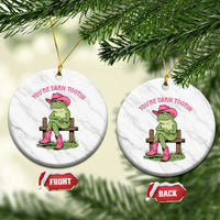 You're Darn Tootin Ceramic Ornament Funny Cowgirl Frog Sarcastic Meme