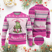 You're Darn Tootin Ugly Christmas Sweater Funny Cowgirl Frog Sarcastic Meme