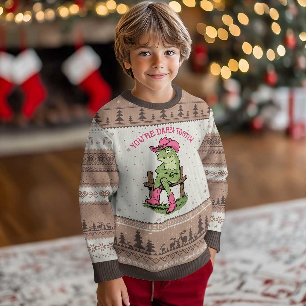 You're Darn Tootin Ugly Christmas Sweater Funny Cowgirl Frog Sarcastic Meme