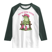 You're Darn Tootin Raglan Shirt Funny Cowgirl Frog Sarcastic Meme