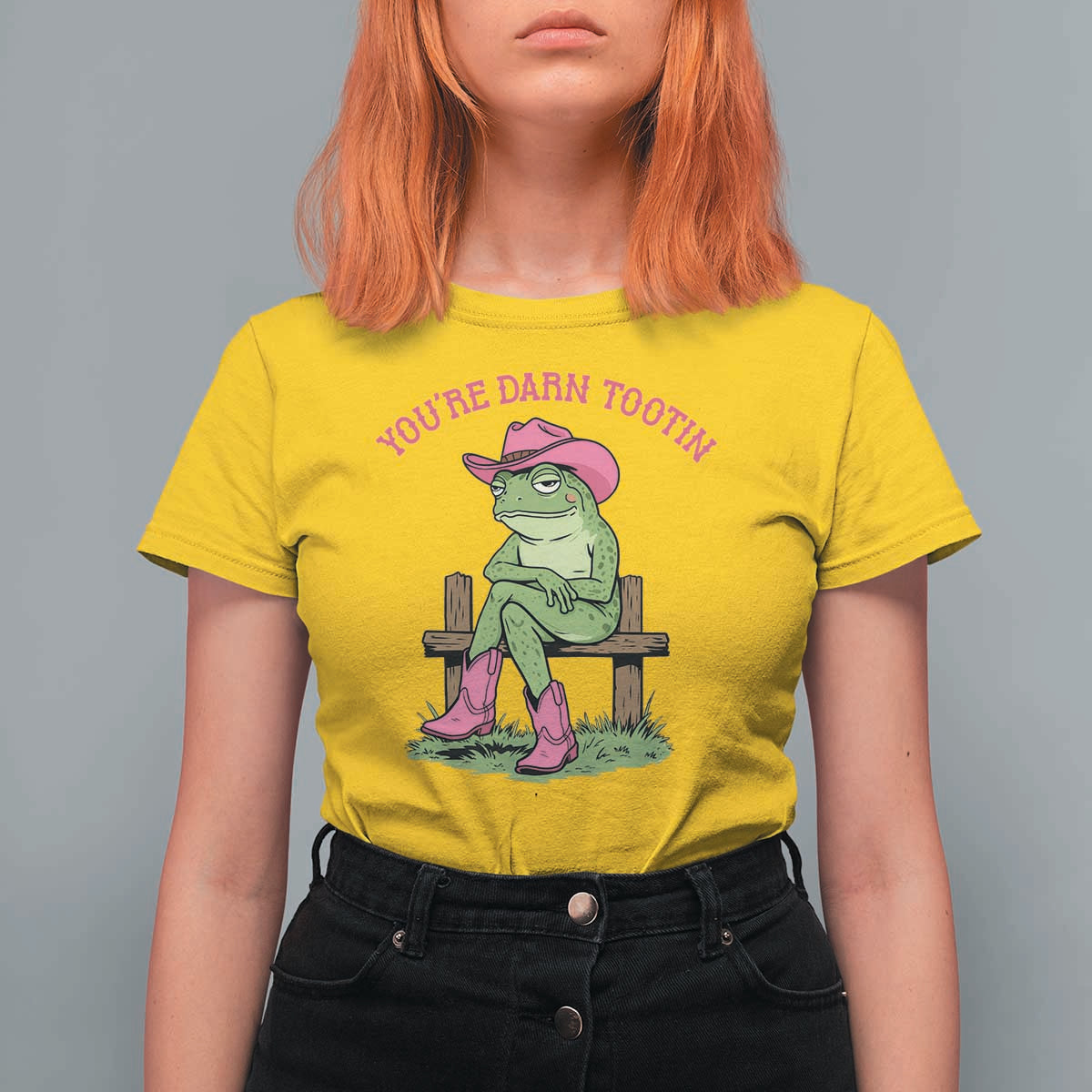 You're Darn Tootin T Shirt For Women Funny Cowgirl Frog Sarcastic Meme