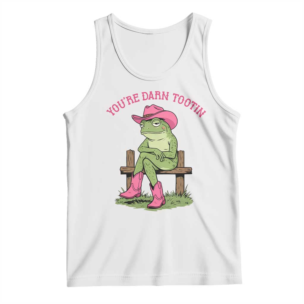 You're Darn Tootin Tank Top Funny Cowgirl Frog Sarcastic Meme
