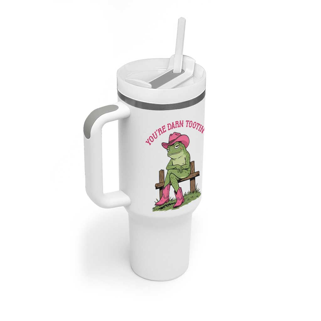 You're Darn Tootin Tumbler With Handle Funny Cowgirl Frog Sarcastic Meme