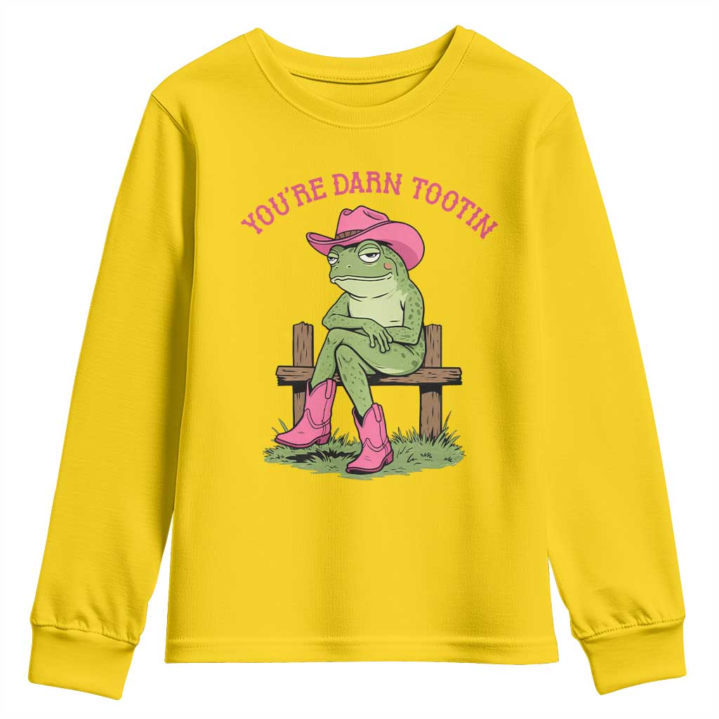 You're Darn Tootin Youth Sweatshirt Funny Cowgirl Frog Sarcastic Meme