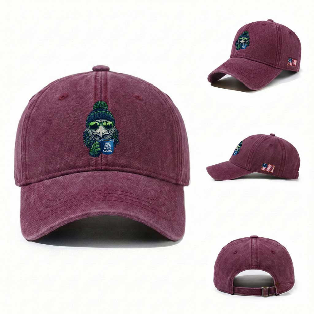 We Did Not Care Washed Cotton Baseball Cap Seattle Championship Quote