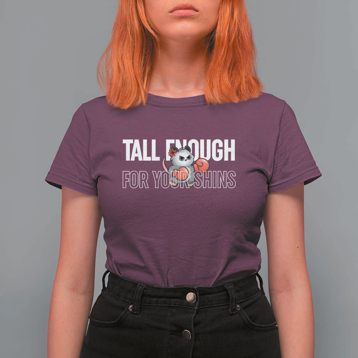Tall Enough For Your Shins T Shirt For Women Funny Possum Boxing Meme