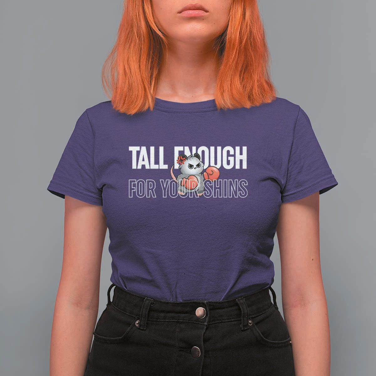 Tall Enough For Your Shins T Shirt For Women Funny Possum Boxing Meme