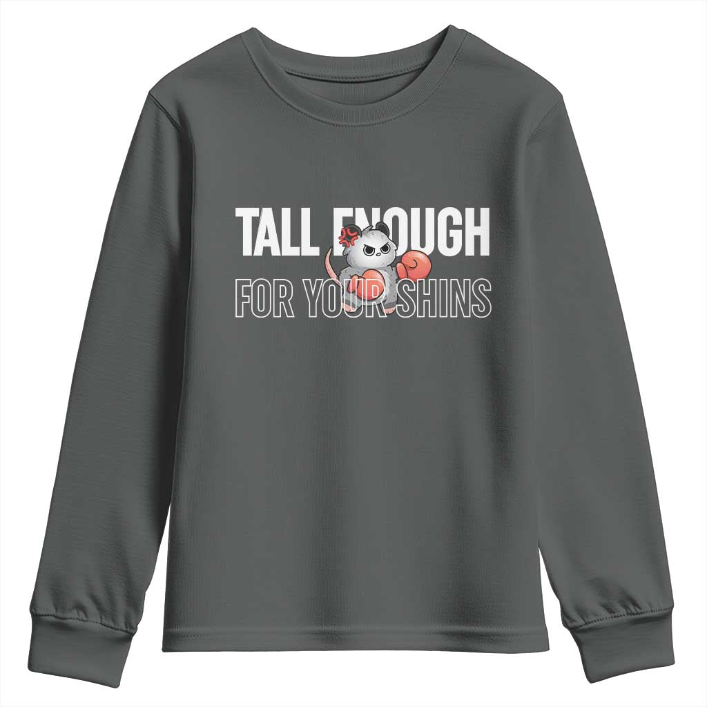 Tall Enough For Your Shins Youth Sweatshirt Funny Possum Boxing Meme