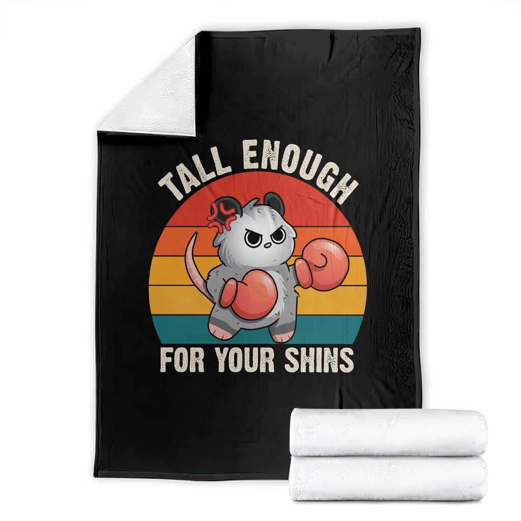 Tall Enough For Your Shins Throw Blanket Funny Possum Meme