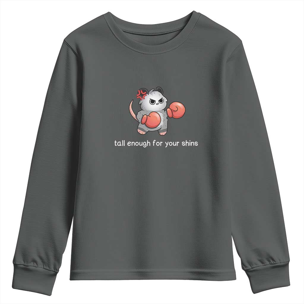 Tall Enough For Your Shins Youth Sweatshirt Funny Possum Sarcastic Meme