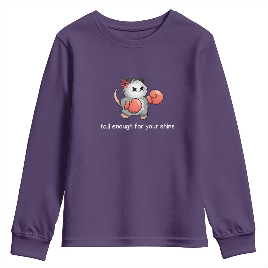 Tall Enough For Your Shins Youth Sweatshirt Funny Possum Sarcastic Meme
