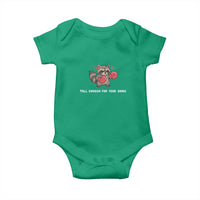 Tall Enough For Your Shins Baby Onesie Funny Raccoon Sarcastic Meme