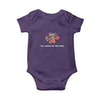 Tall Enough For Your Shins Baby Onesie Funny Raccoon Sarcastic Meme