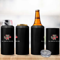 Tall Enough For Your Shins 4 in 1 Can Cooler Tumbler Funny Raccoon Sarcastic Meme