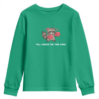 Tall Enough For Your Shins Youth Sweatshirt Funny Raccoon Sarcastic Meme