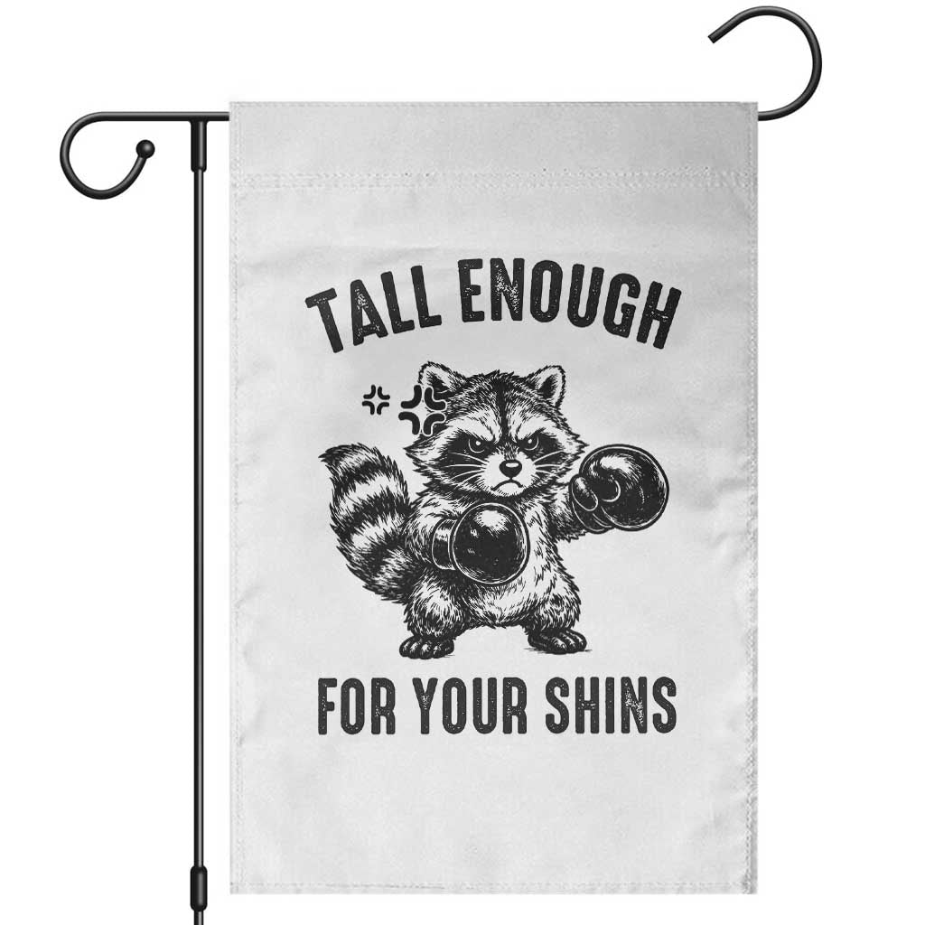 Tall Enough For Your Shins Garden Flag Funny Raccoon Boxing Meme