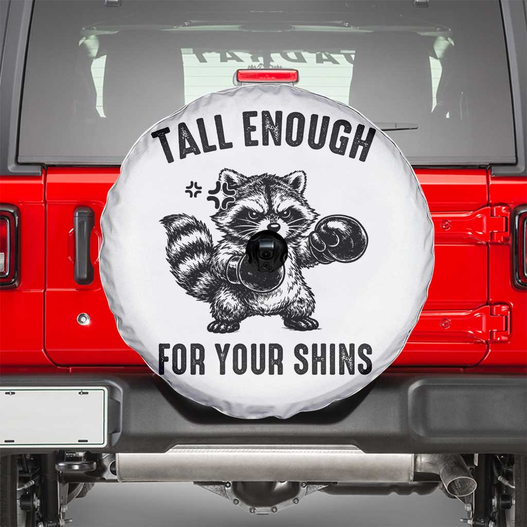 Tall Enough For Your Shins Spare Tire Cover Funny Raccoon Boxing Meme