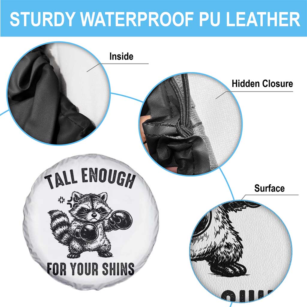 Tall Enough For Your Shins Spare Tire Cover Funny Raccoon Boxing Meme