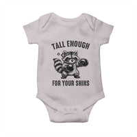 Tall Enough For Your Shins Baby Onesie Funny Raccoon Boxing Meme