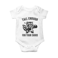 Tall Enough For Your Shins Baby Onesie Funny Raccoon Boxing Meme