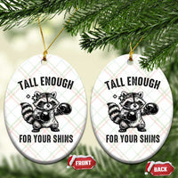 Tall Enough For Your Shins Ceramic Ornament Funny Raccoon Boxing Meme