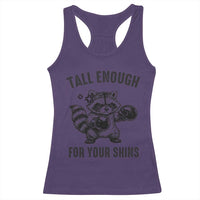 Tall Enough For Your Shins Racerback Tank Top Funny Raccoon Boxing Meme