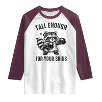 Tall Enough For Your Shins Raglan Shirt Funny Raccoon Boxing Meme