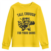 Tall Enough For Your Shins Youth Sweatshirt Funny Raccoon Boxing Meme