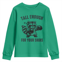 Tall Enough For Your Shins Youth Sweatshirt Funny Raccoon Boxing Meme