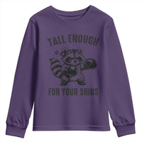Tall Enough For Your Shins Youth Sweatshirt Funny Raccoon Boxing Meme