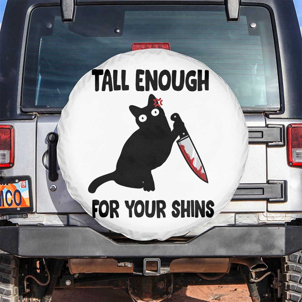 Tall Enough For Your Shins Spare Tire Cover Funny Cat Sarcastic Meme