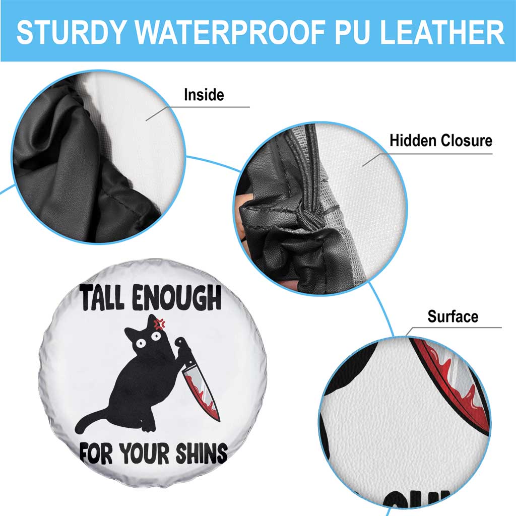 Tall Enough For Your Shins Spare Tire Cover Funny Cat Sarcastic Meme