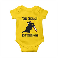 Tall Enough For Your Shins Baby Onesie Funny Cat Sarcastic Meme