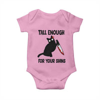 Tall Enough For Your Shins Baby Onesie Funny Cat Sarcastic Meme