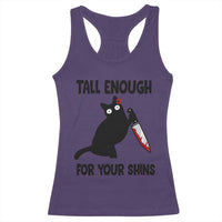 Tall Enough For Your Shins Racerback Tank Top Funny Cat Sarcastic Meme