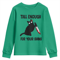 Tall Enough For Your Shins Youth Sweatshirt Funny Cat Sarcastic Meme