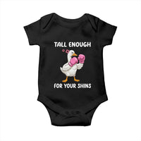Tall Enough For Your Shins Baby Onesie Funny Goose Sarcastic Meme