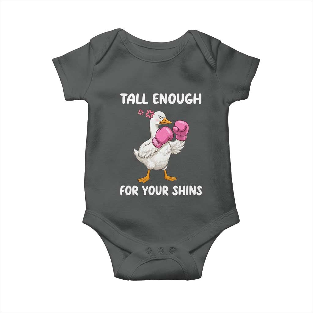 Tall Enough For Your Shins Baby Onesie Funny Goose Sarcastic Meme
