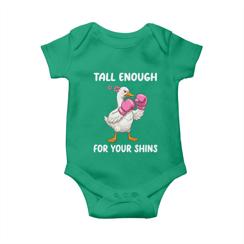 Tall Enough For Your Shins Baby Onesie Funny Goose Sarcastic Meme