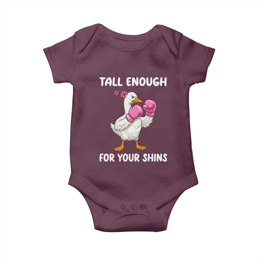 Tall Enough For Your Shins Baby Onesie Funny Goose Sarcastic Meme