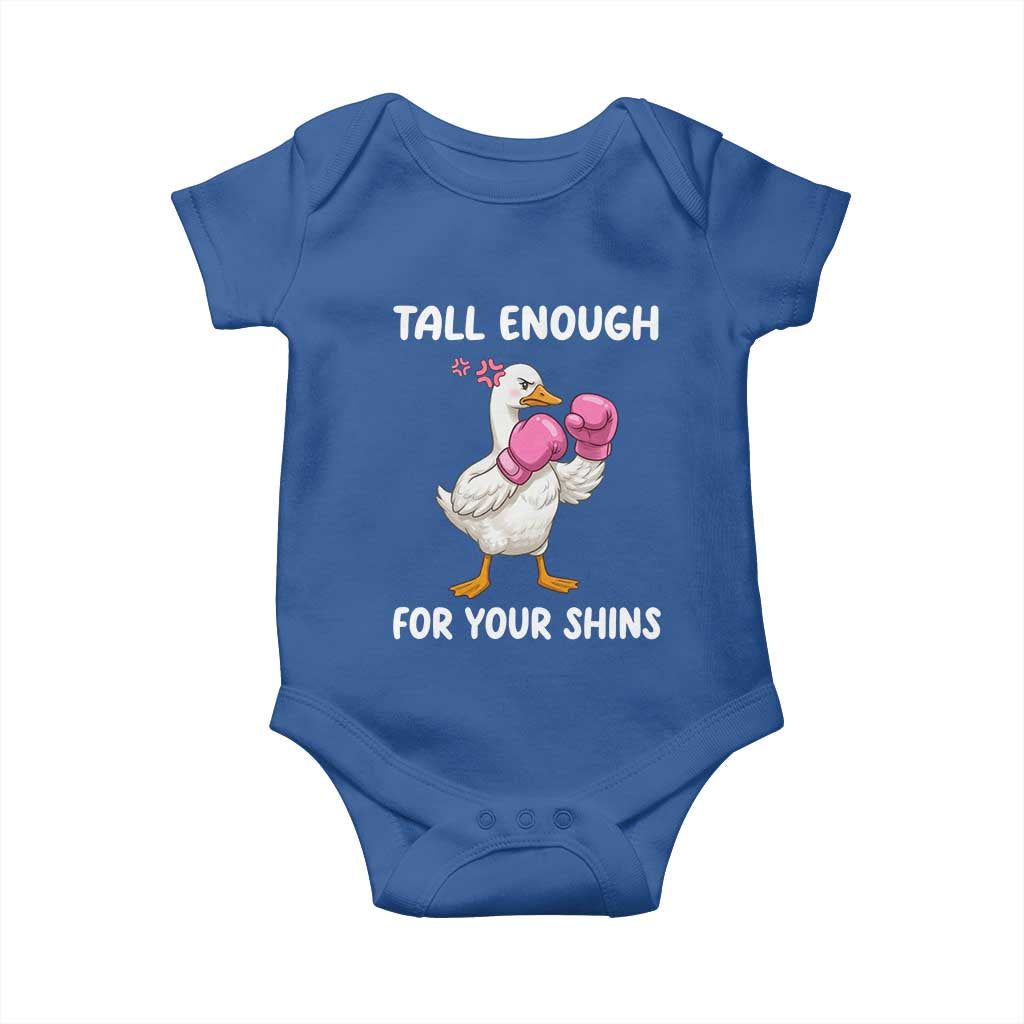 Tall Enough For Your Shins Baby Onesie Funny Goose Sarcastic Meme